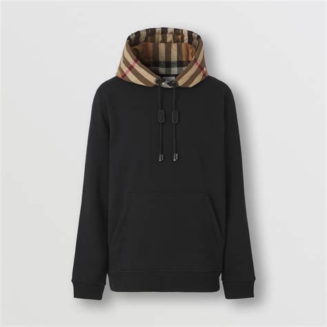 Burberry Check Cotton Blend Hoodie 